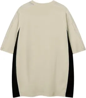 Aelfric Eden Oversized Graphic Tees Men Contrast Color Speedway Racing Tee Unisex Streetwear Tshirt Patchwork Polo Tee