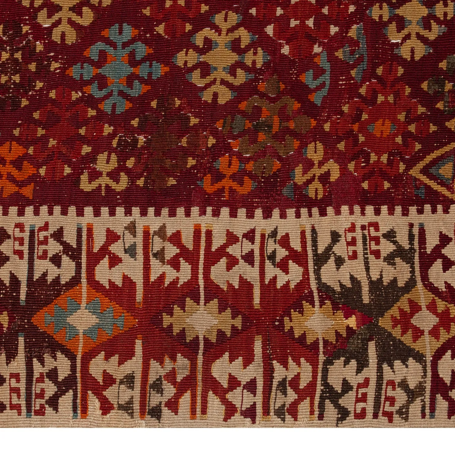 Antique Turkish Kilim- 7'2"x19'8"