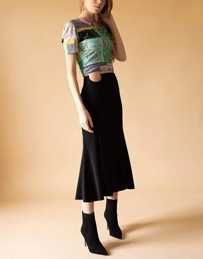 Barocco Patchwork Print Fitted T-Shirt