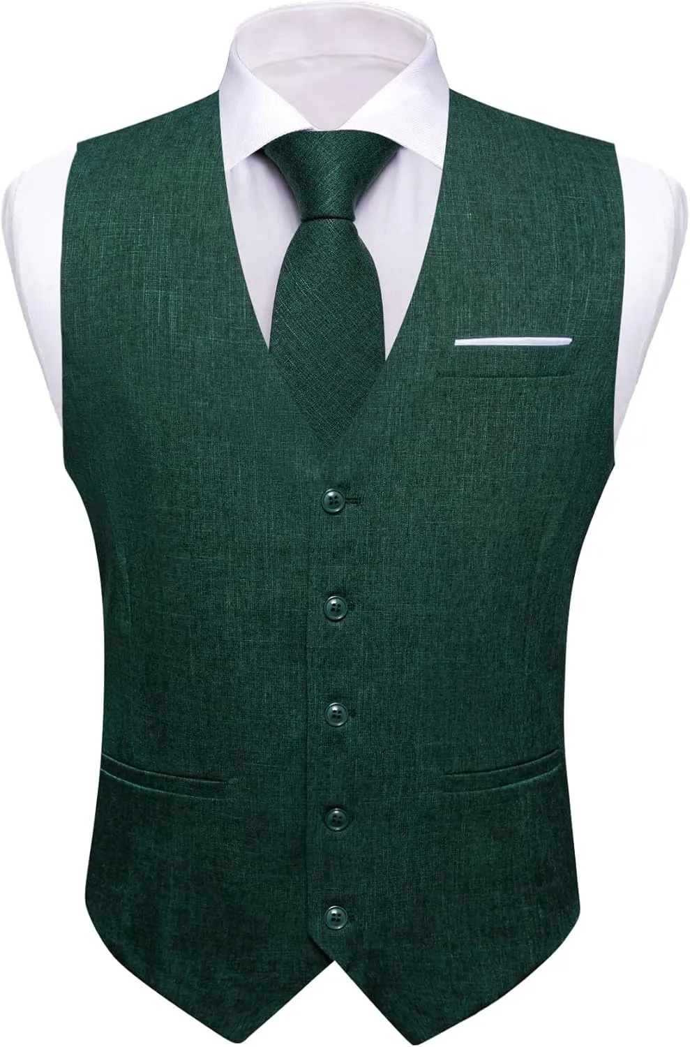 Barry.Wang Mens Plaid Suit Waistcoat Wool Blend Tailored Collar/V-neck 3 Pocket Check Vest Formal/Leisure