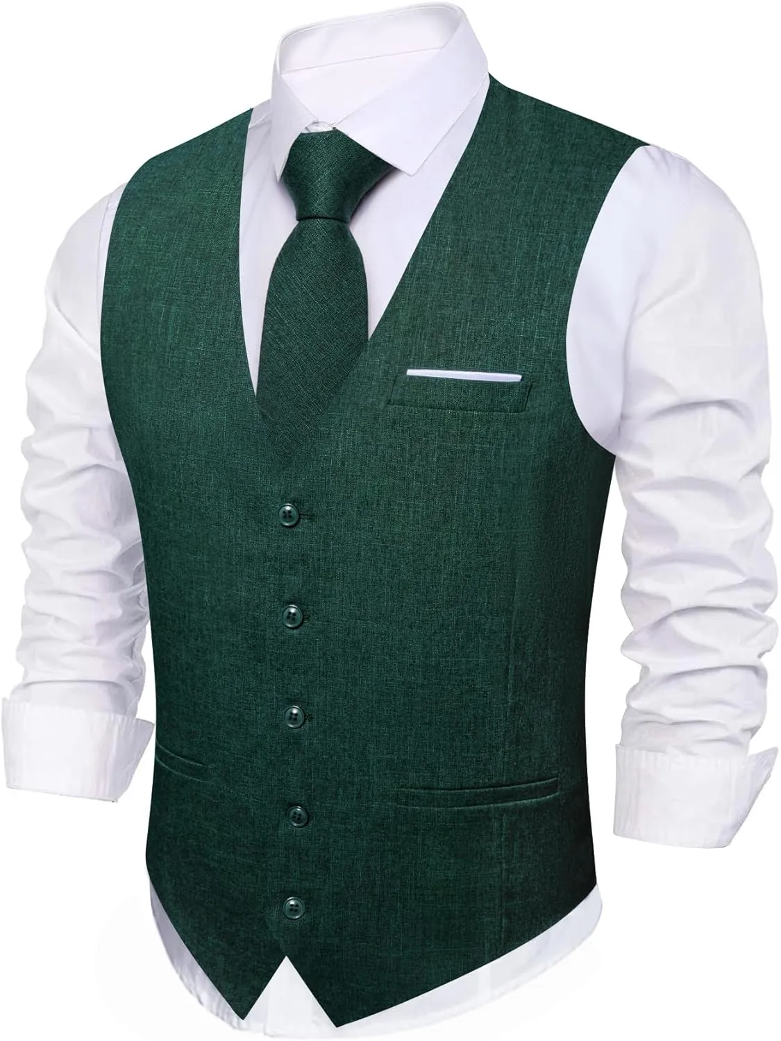 Barry.Wang Mens Plaid Suit Waistcoat Wool Blend Tailored Collar/V-neck 3 Pocket Check Vest Formal/Leisure