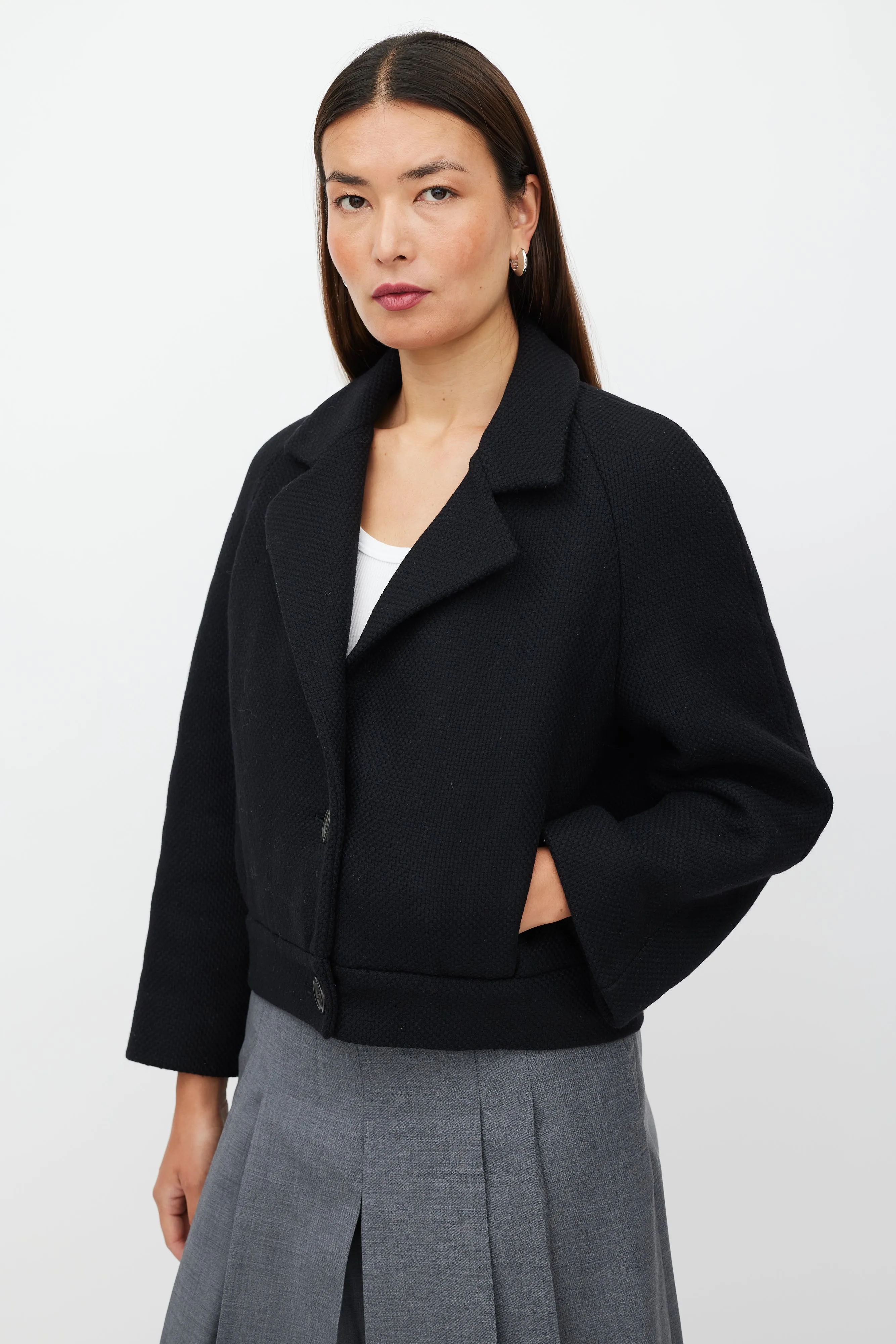 Black Woven Blazer