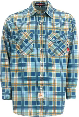 BOCOMAL FR Shirts for Men Printed Plaid Flame Resistant NFPA2112/CAT2 6.5oz Lightweight Fire Retardant Shirt