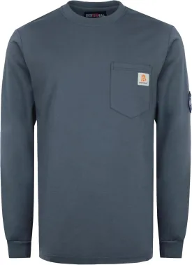 BOCOMAL FR Shirts Lightweight Classic Crew Long Sleeve Fire Resistant Shirt CAT2