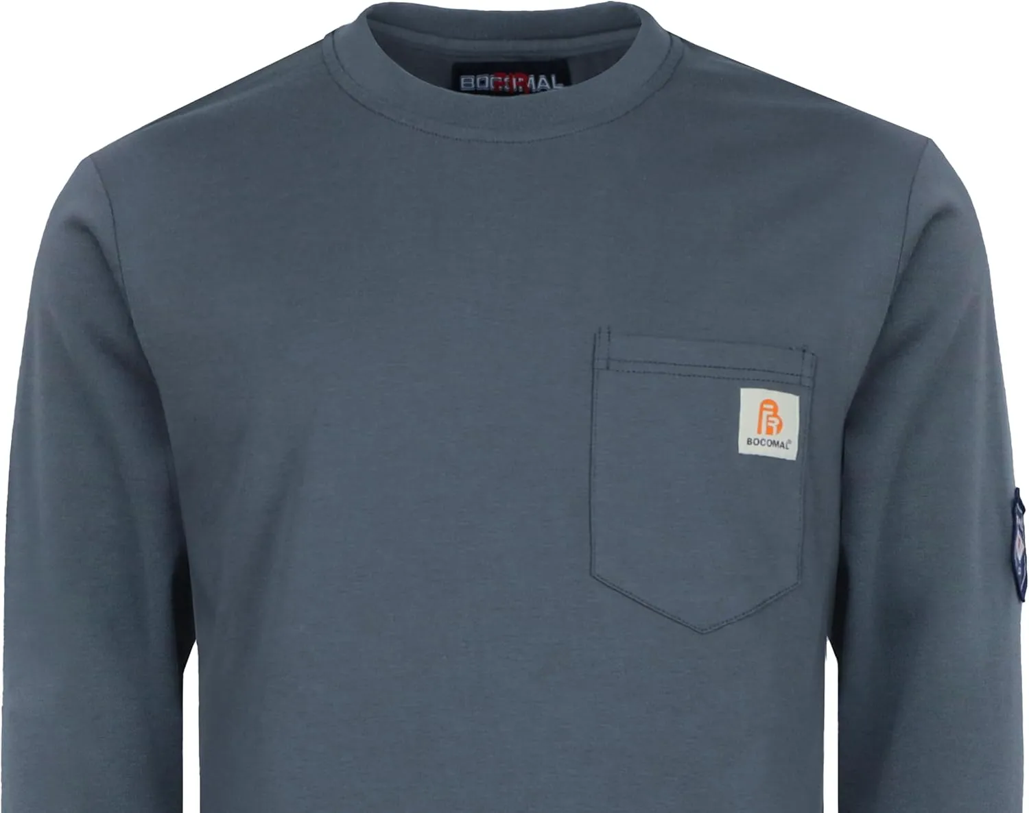 BOCOMAL FR Shirts Lightweight Classic Crew Long Sleeve Fire Resistant Shirt CAT2