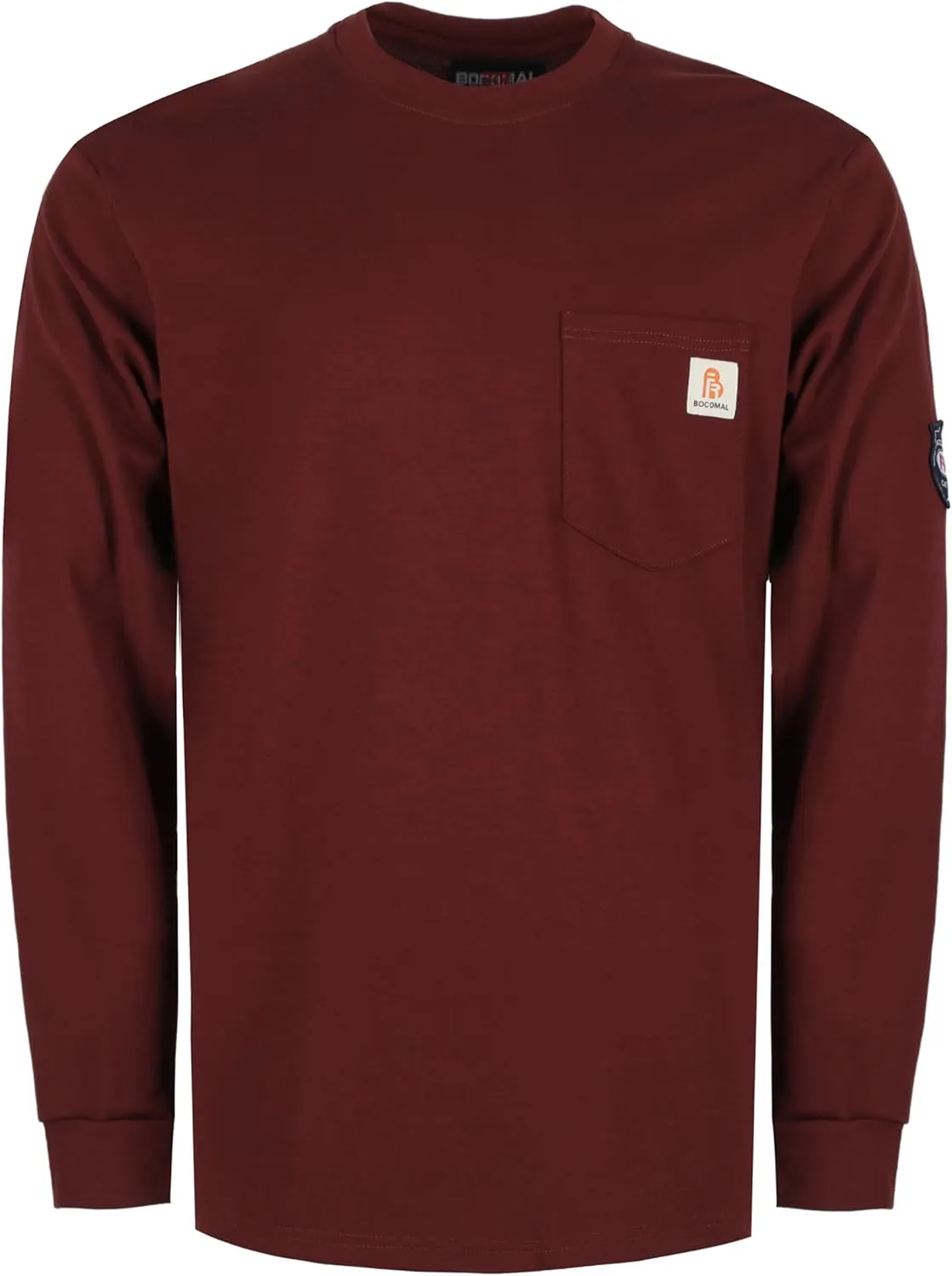 BOCOMAL FR Shirts Lightweight Classic Crew Long Sleeve Fire Resistant Shirt CAT2