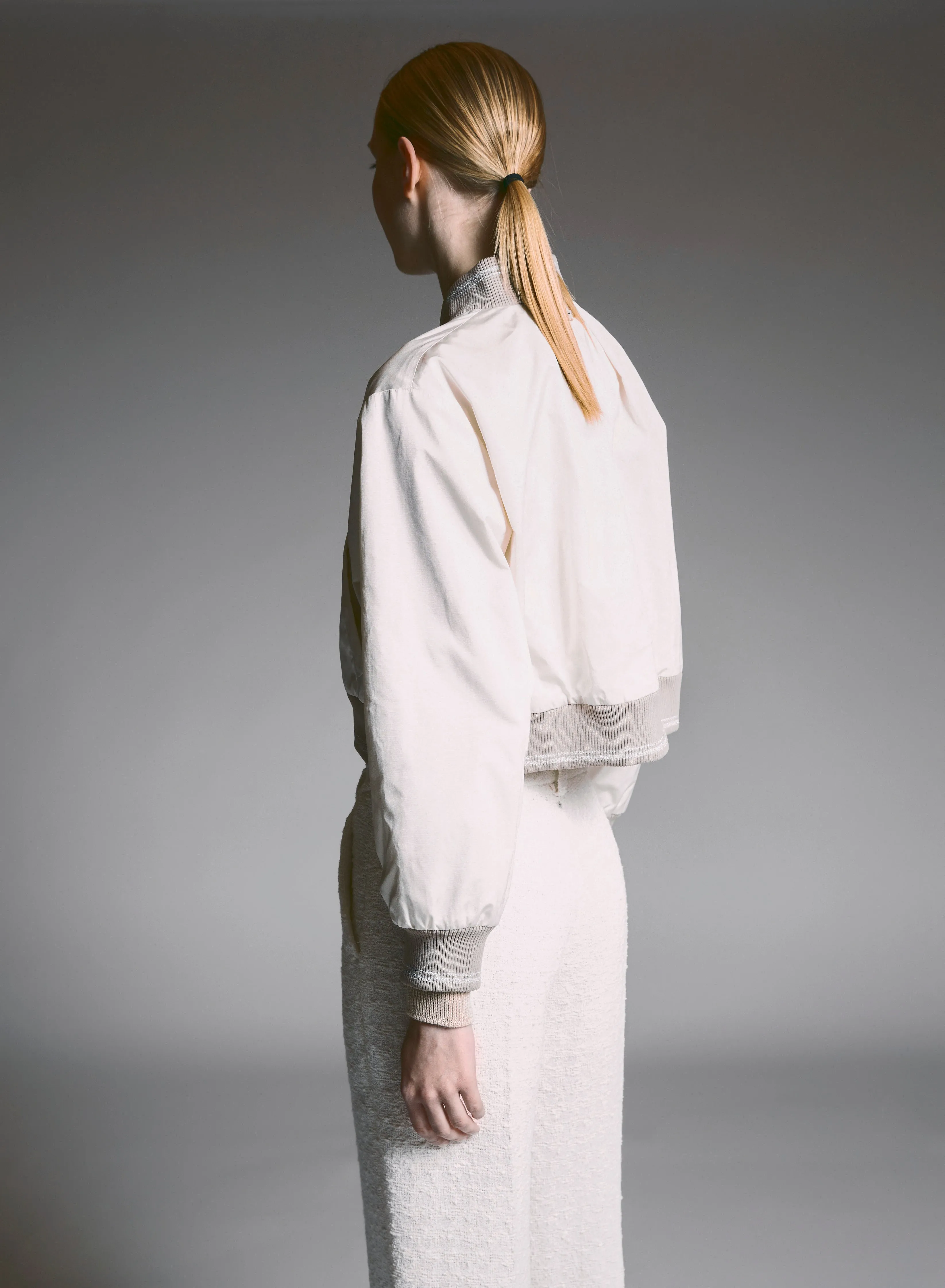 BOMBER CROPPED IN NYLON