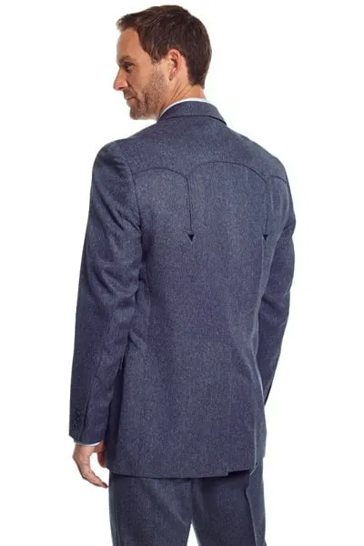 Circle S Mens Heather Navy Polyester Vegas Sportcoat Jacket Blazer 44 L