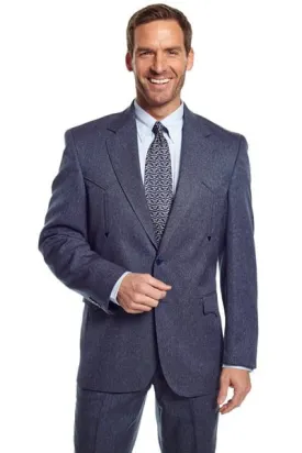 Circle S Mens Heather Navy Polyester Vegas Sportcoat Jacket Blazer 44 L