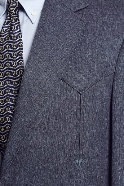 Circle S Mens Heather Navy Polyester Vegas Sportcoat Jacket Blazer 44 L