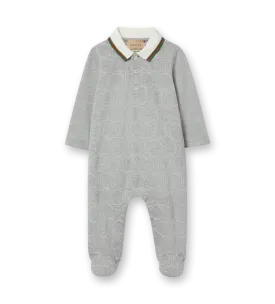 Cotton Piquet One-Piece Light Grey