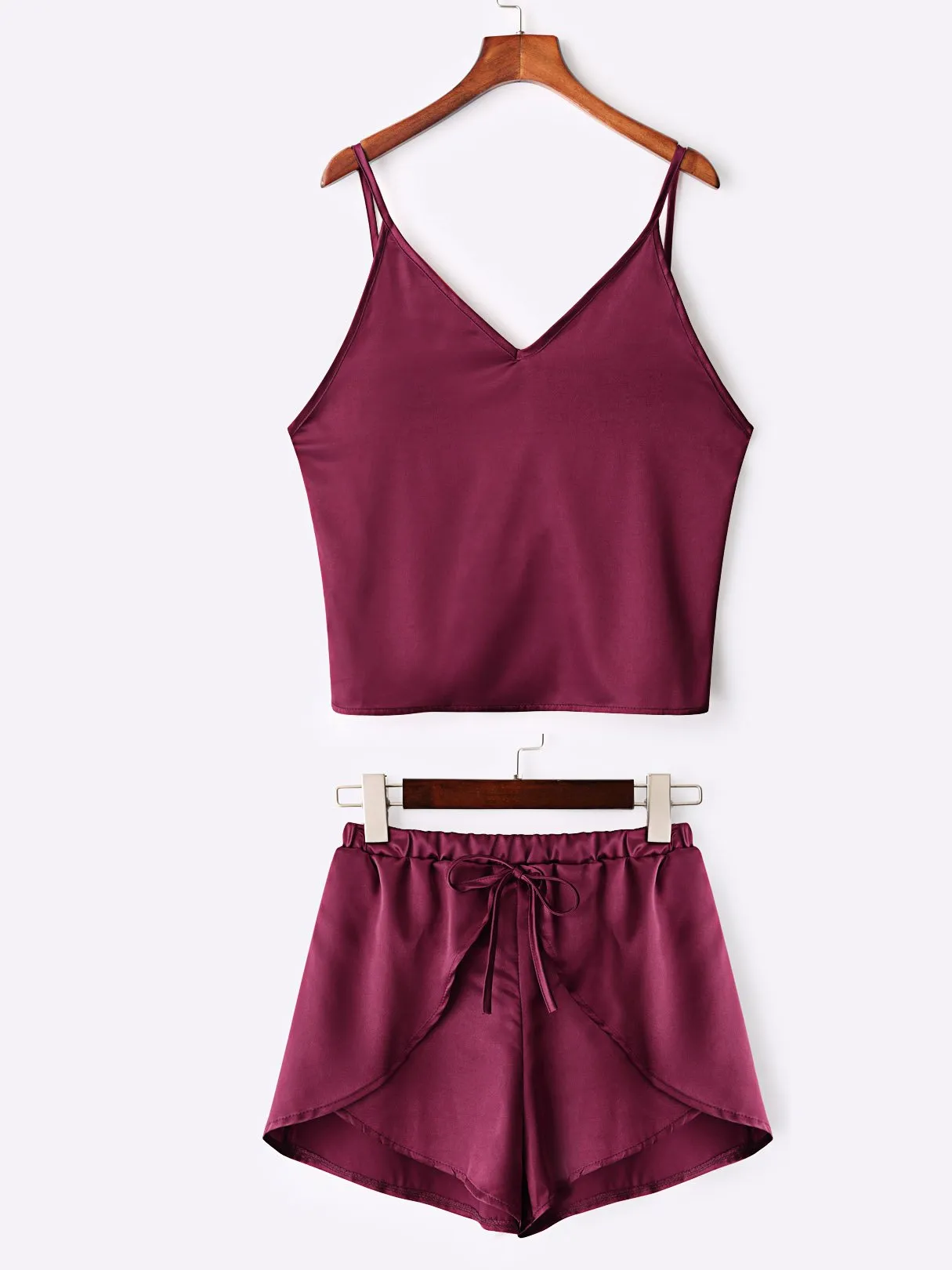 Custom Deep V-Neck Plain Two Piece Outfits