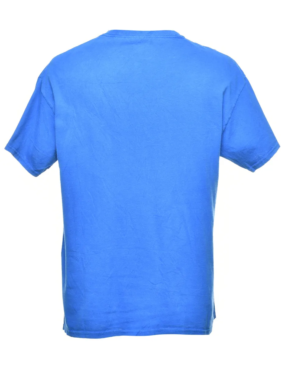 Depaul Printed Blue & Red T-shirt - L