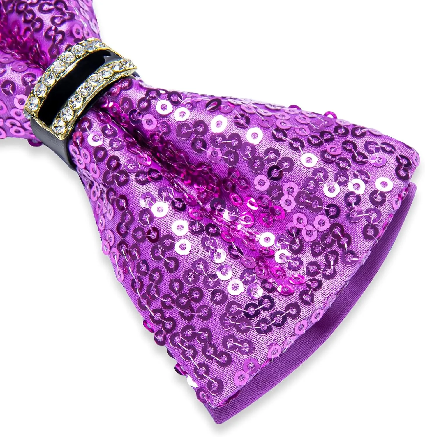 DiBanGu Sequin Bow Ties for Men Sparkly Bow Tie and Pocket Square Cufflinks Set Adjustable Pre-tied Bowtie Wedding Party