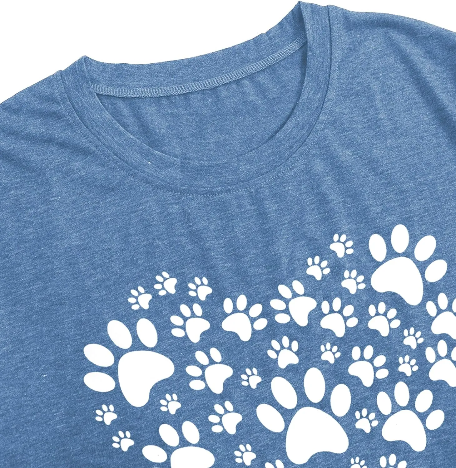 Dog Lover Shirts for Women - Cat Paw Graphic Tee Dog Mom Gifts Girls Heart Tops
