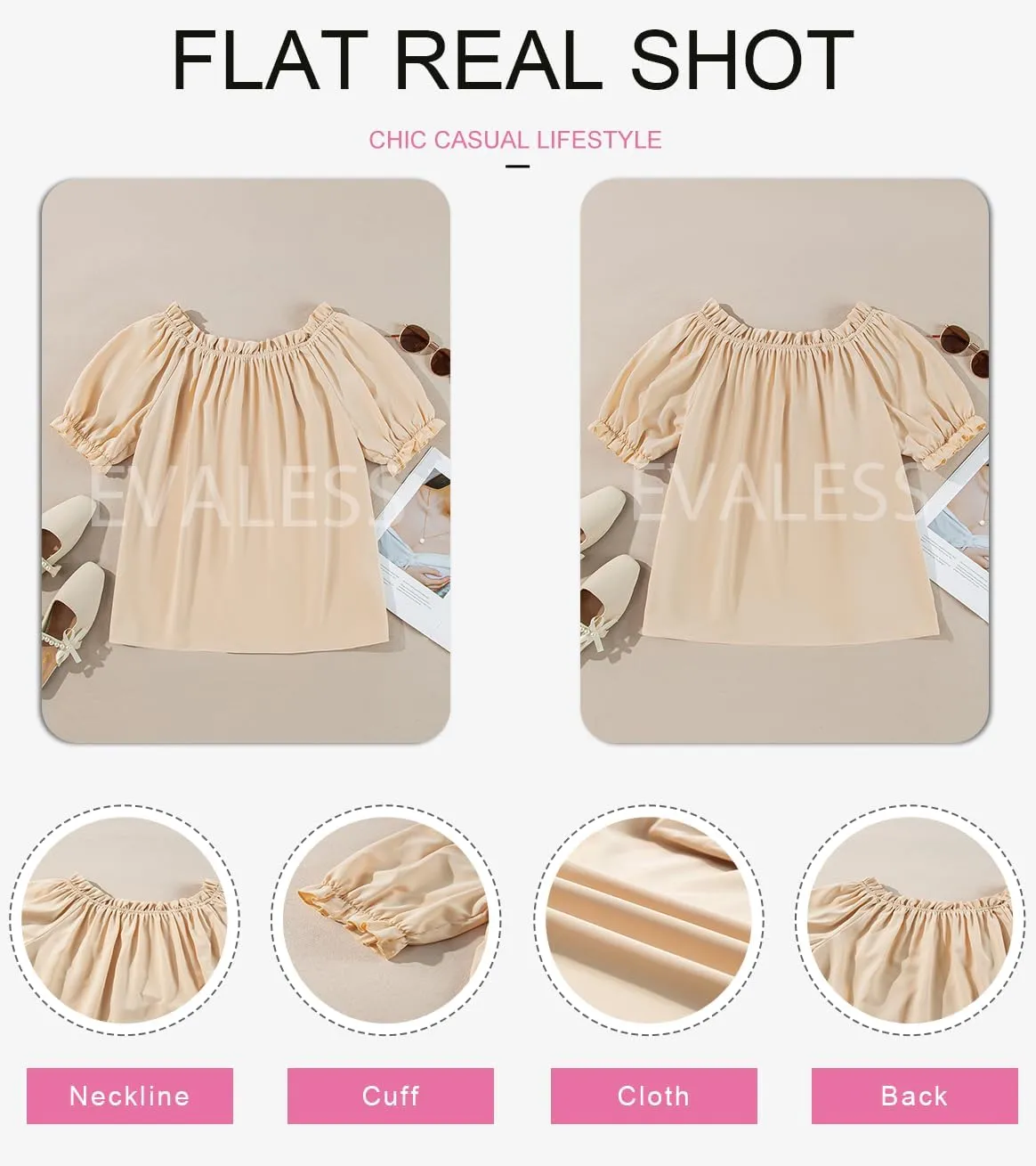 EVALESS Womens Tops Off The Shoulder Blouses for Women Dressy Casual Cute Puff Sleeve T Shirts Fashion 2025