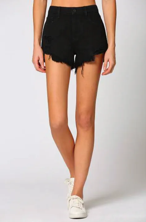 Finn High Rise Distressed Jean Shorts