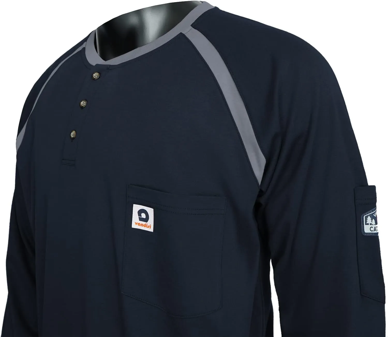FR Shirts for Men NFPA2112 Flame Resistant Shirts 5.5oz Light Weight Long Sleeve Fire Retardant Shirts