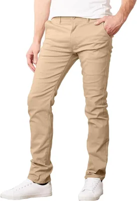 Galaxy by Harvic Men's Super Stretch Slim Fitting Chino Pants (Sizes, 30-42)