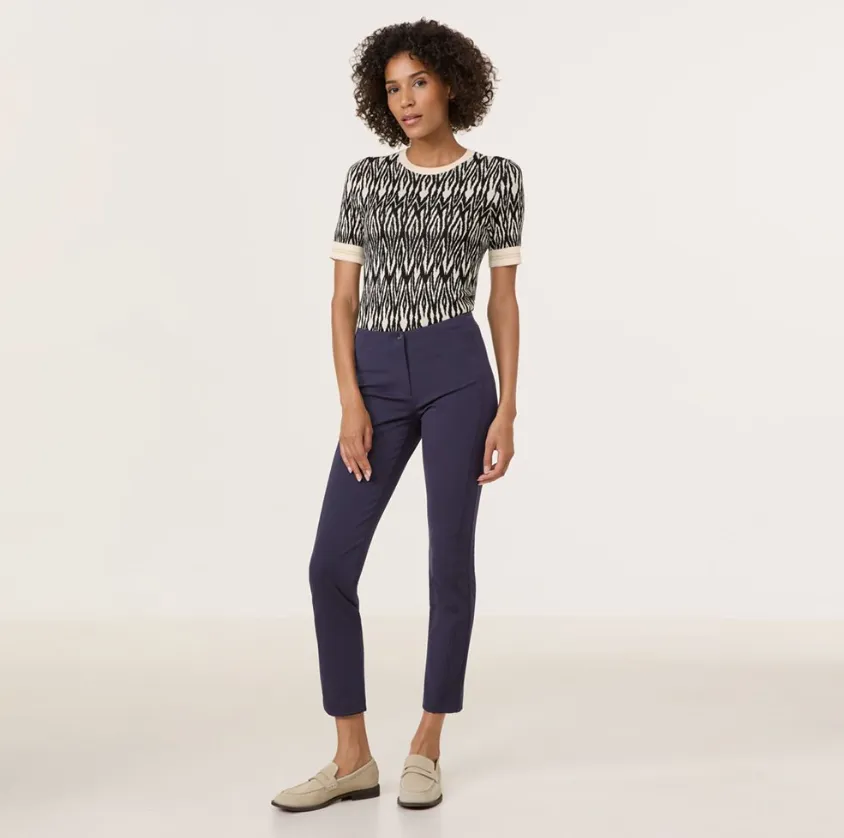 GERRY WEBER<BR>
Slim Fit Trousers<BR>
Black, Navy<BR>