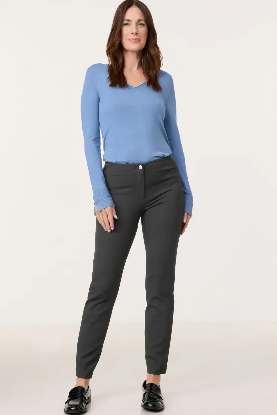 GERRY WEBER<BR>
Slim Fit Trousers<BR>
Black, Navy<BR>