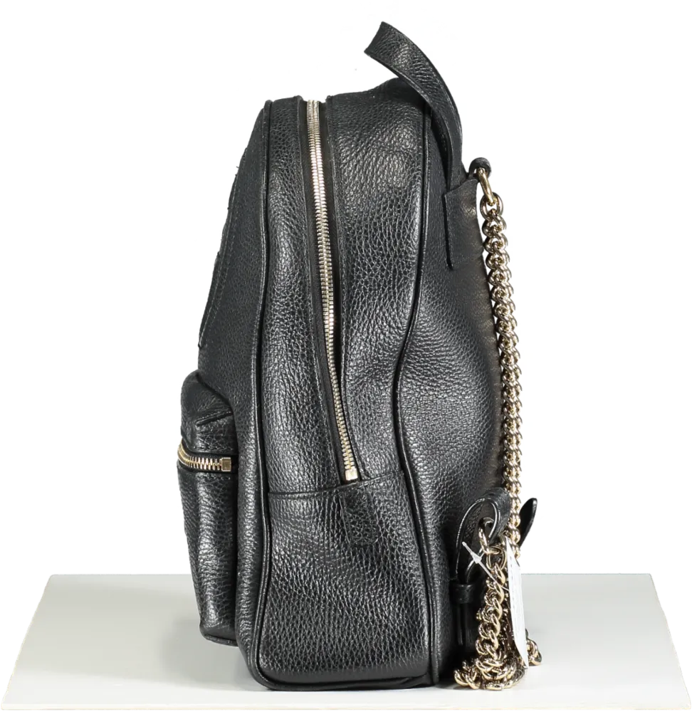 Gucci Black Soho Chain Leather Backpack One Size