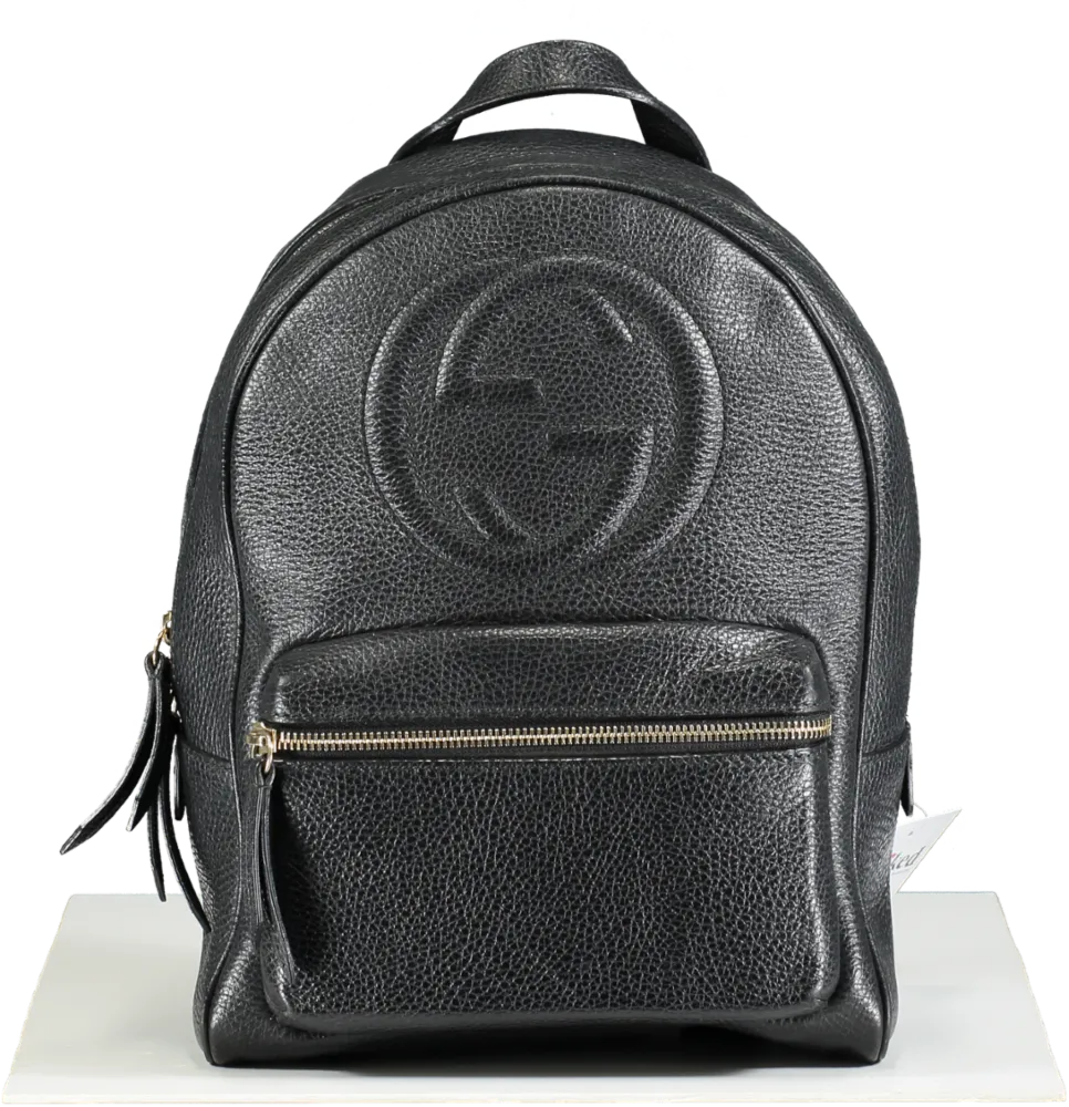 Gucci Black Soho Chain Leather Backpack One Size