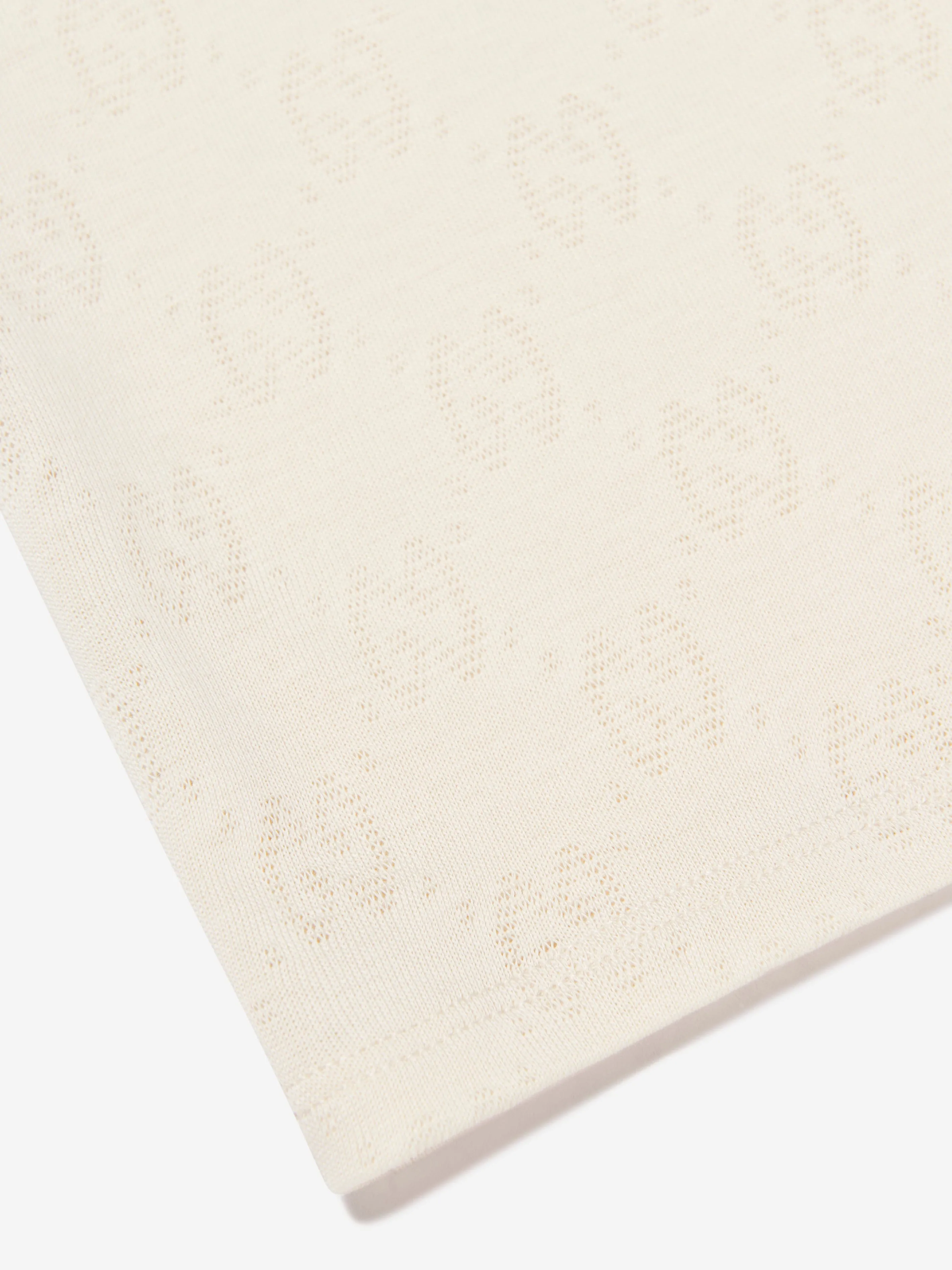 Gucci Boys Ribbed Collar Polo Shirt in Ivory