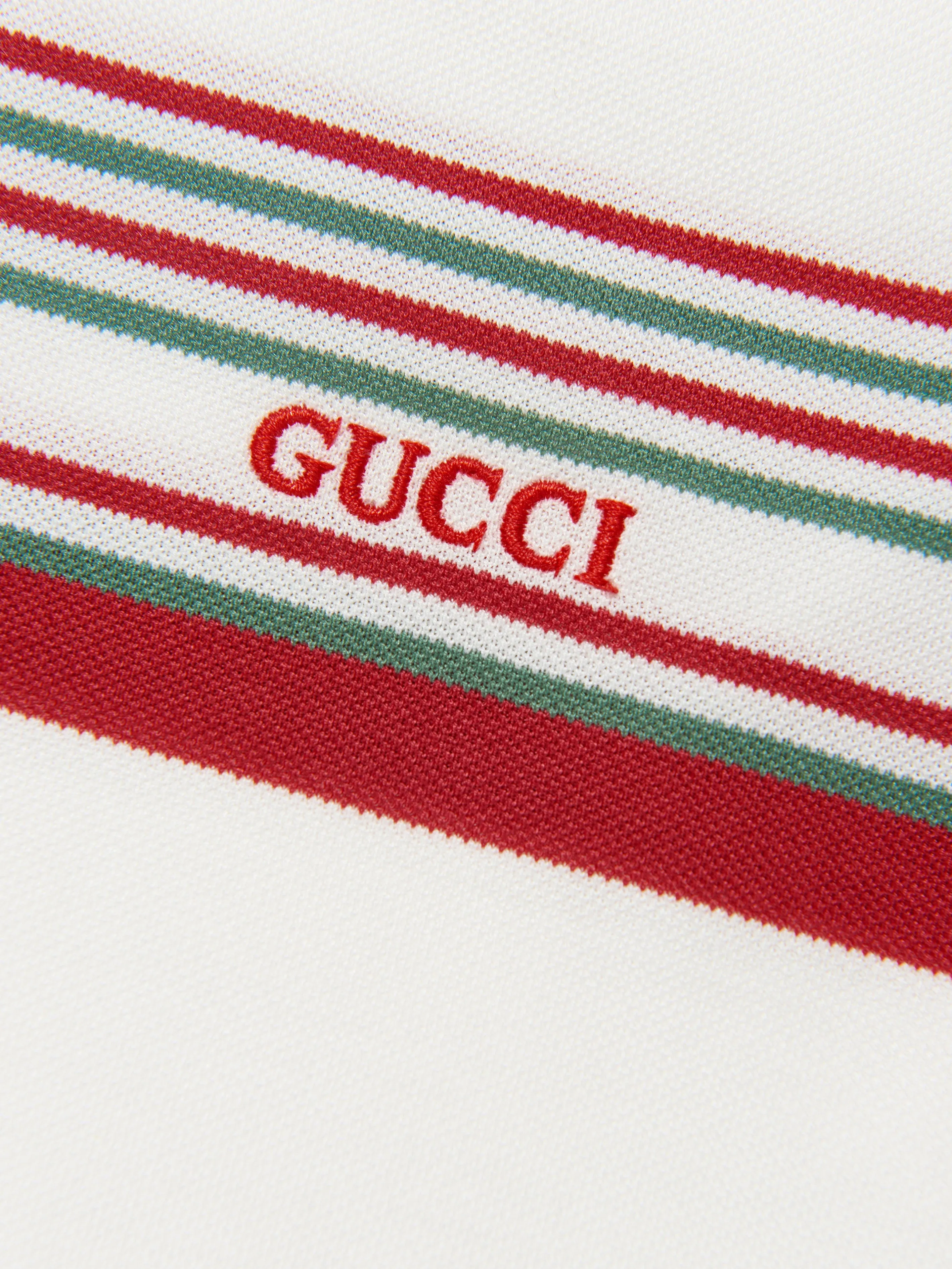 Gucci Boys Striped Logo Print Polo Shirt