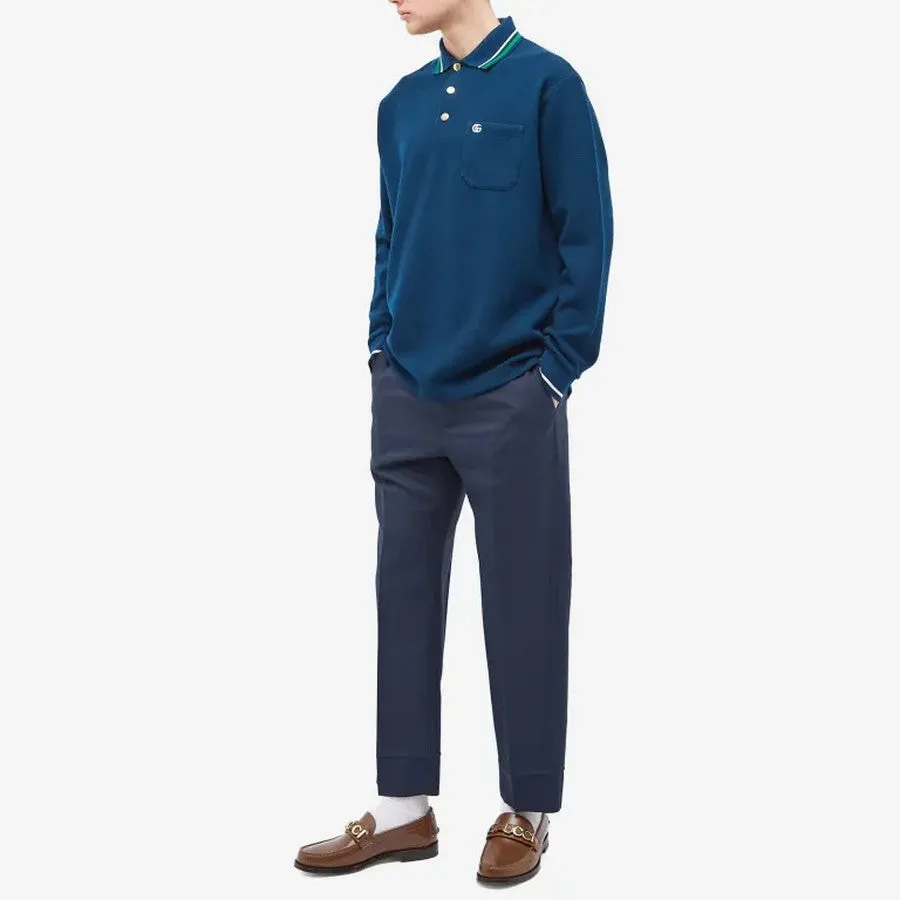 Gucci long sleeve polo, blue