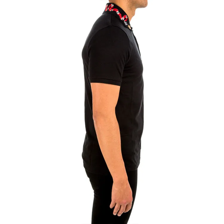 GUCCI Men's Coral Snake Embroidered Polo Shirt Black 408323-X7332-1410