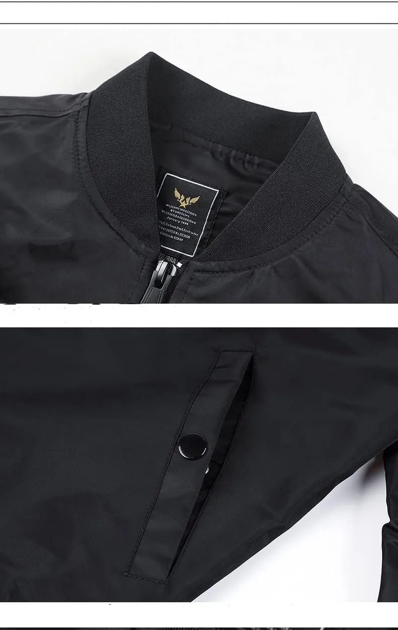 HARGLESMAN Men's Lightweight Warm Bomber Jacket with Zipper Pockets(S-3XL)