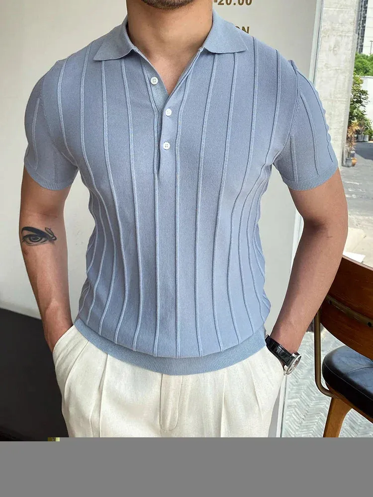 High quality turn down color slim fit classy polo shirt