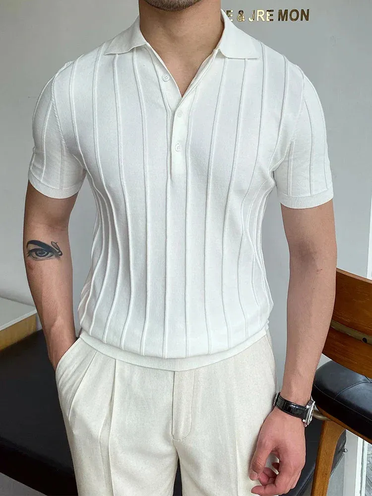 High quality turn down color slim fit classy polo shirt