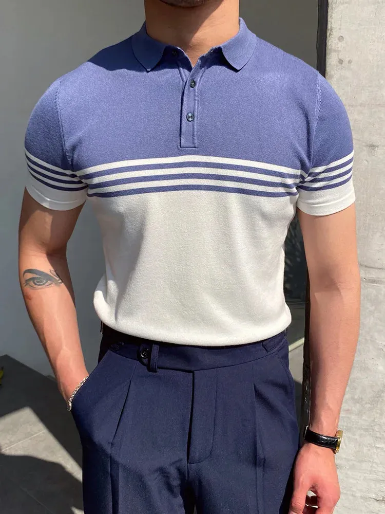 High quality turn down color slim fit classy polo shirt