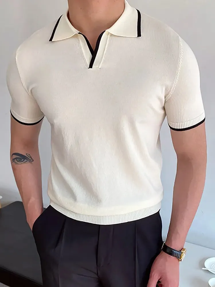 High quality turn down color slim fit classy polo shirt