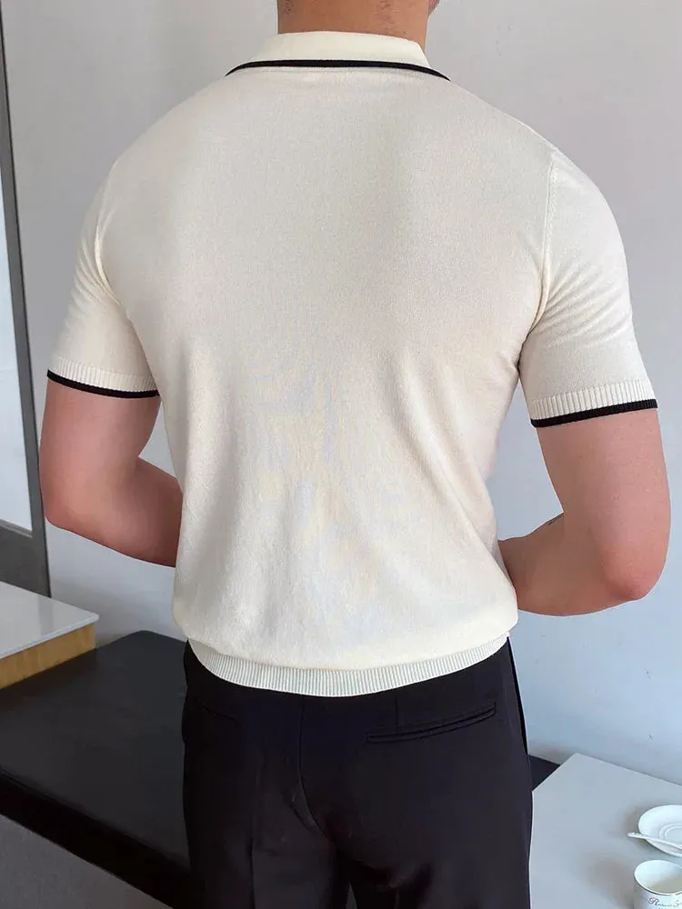 High quality turn down color slim fit classy polo shirt