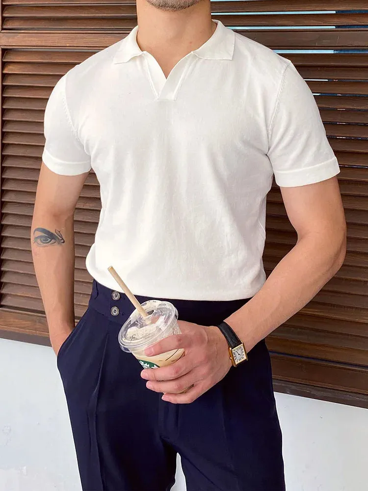 High quality turn down color slim fit classy polo shirt