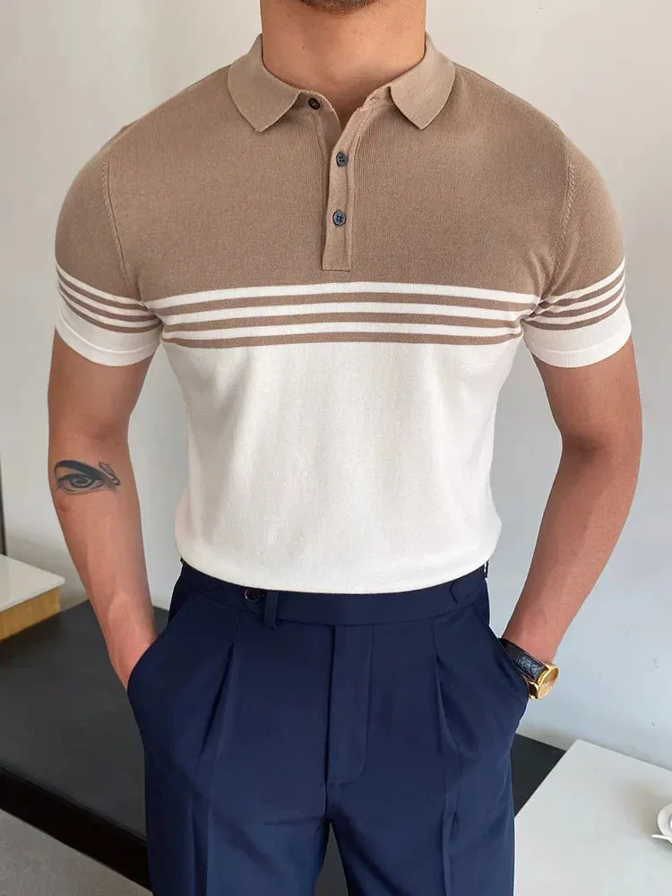 High quality turn down color slim fit classy polo shirt