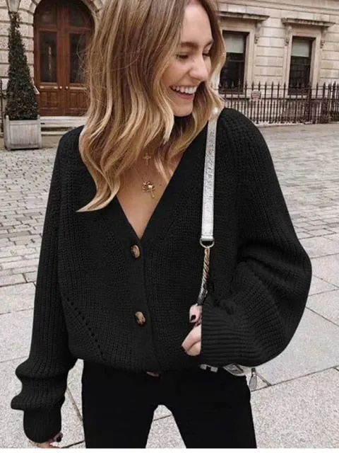 Knitted cardigan sweater