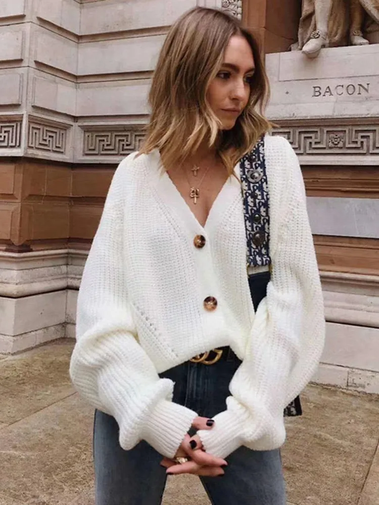 Knitted cardigan sweater