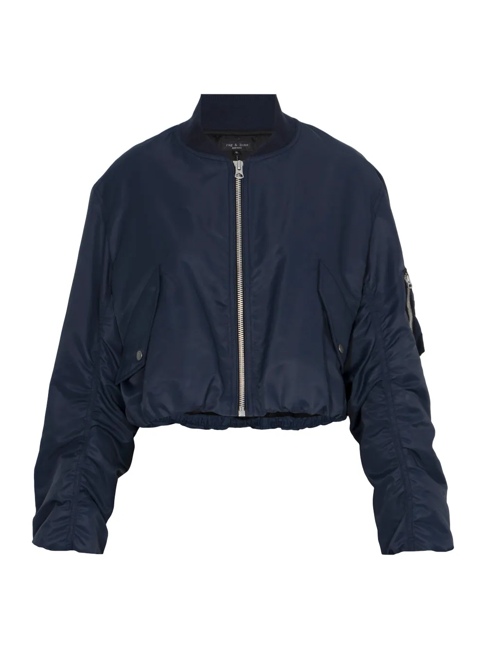 Maggie Cropped Nylon Bomber Salute