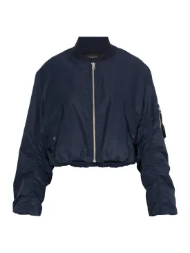 Maggie Cropped Nylon Bomber Salute
