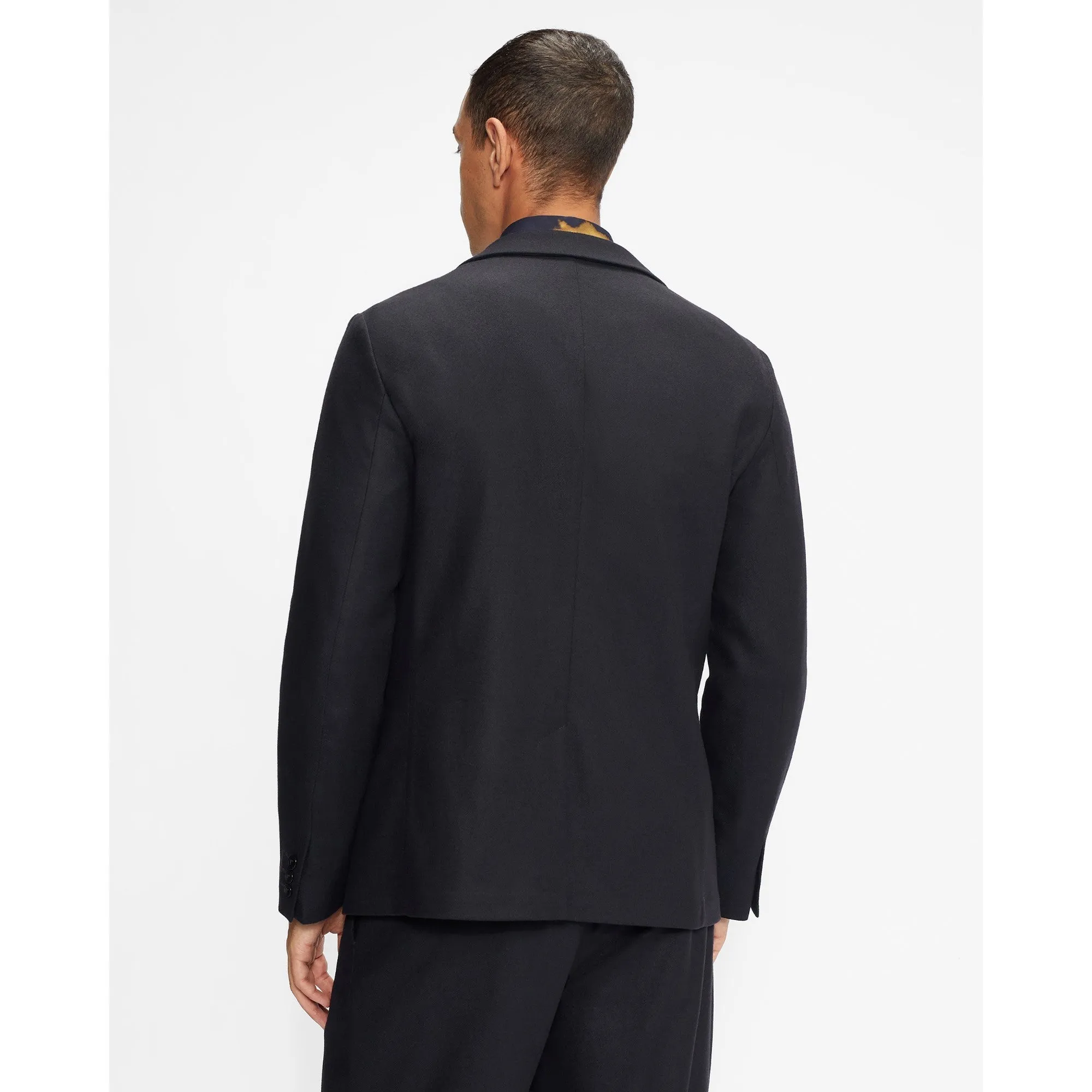 Men Mmj-Rehbar-Plain Flannel Blazer - Navy