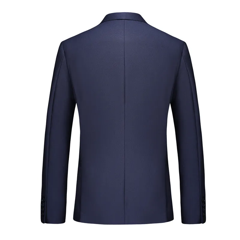 Men's 3-Piece Classic Two Button Navy Blue Tuxedo Jacket
