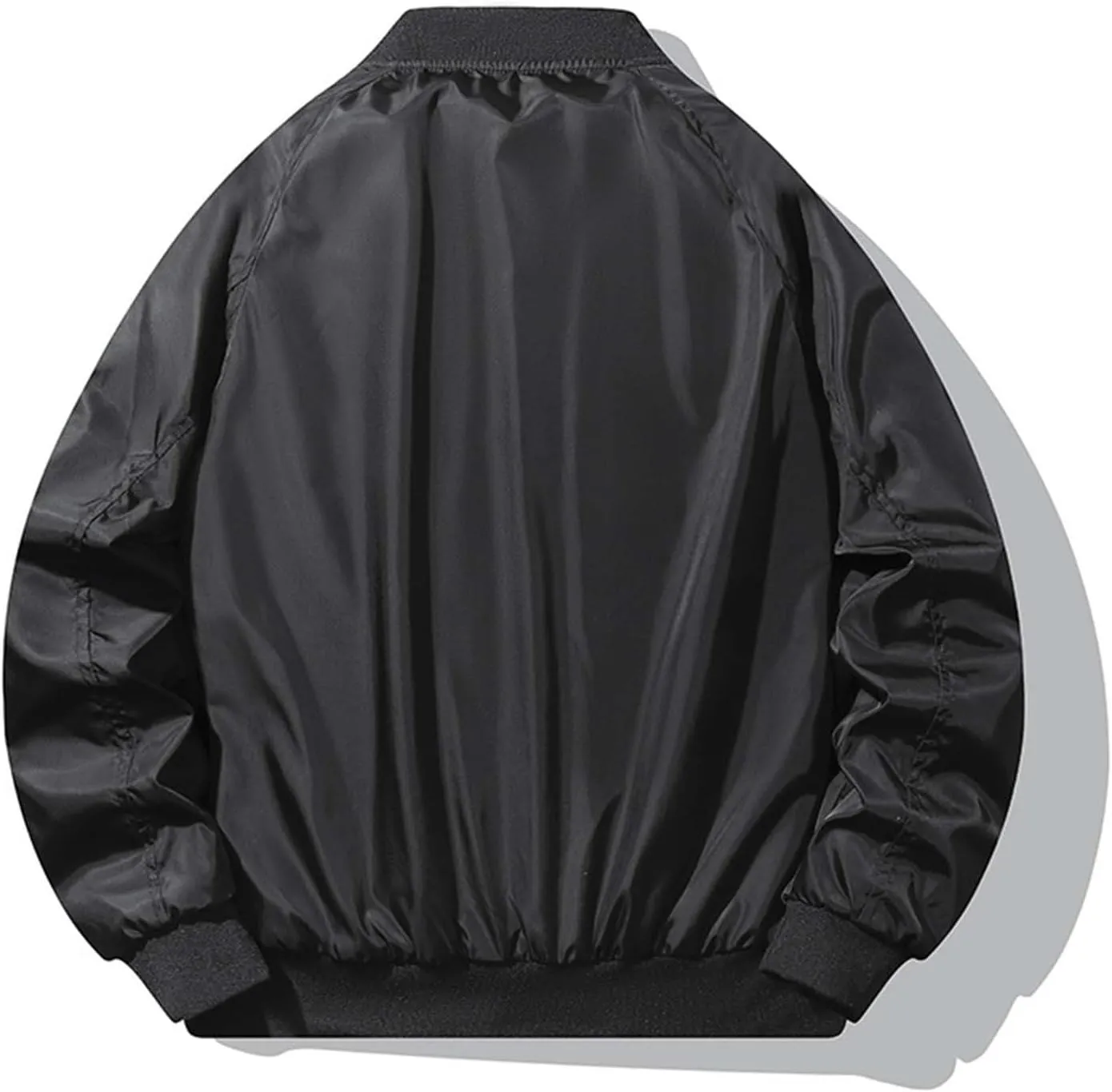 Men's Bomber JacketCausal Oversized Winter Bomber Jacket Men Warm Big and Tall Elastic Cuff Windproof Quilted Jacket