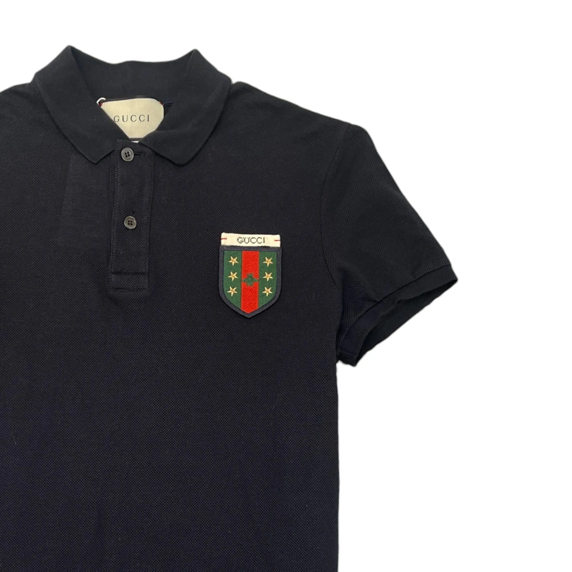 Men's Crest Logo Polo Shirt Navy Size S