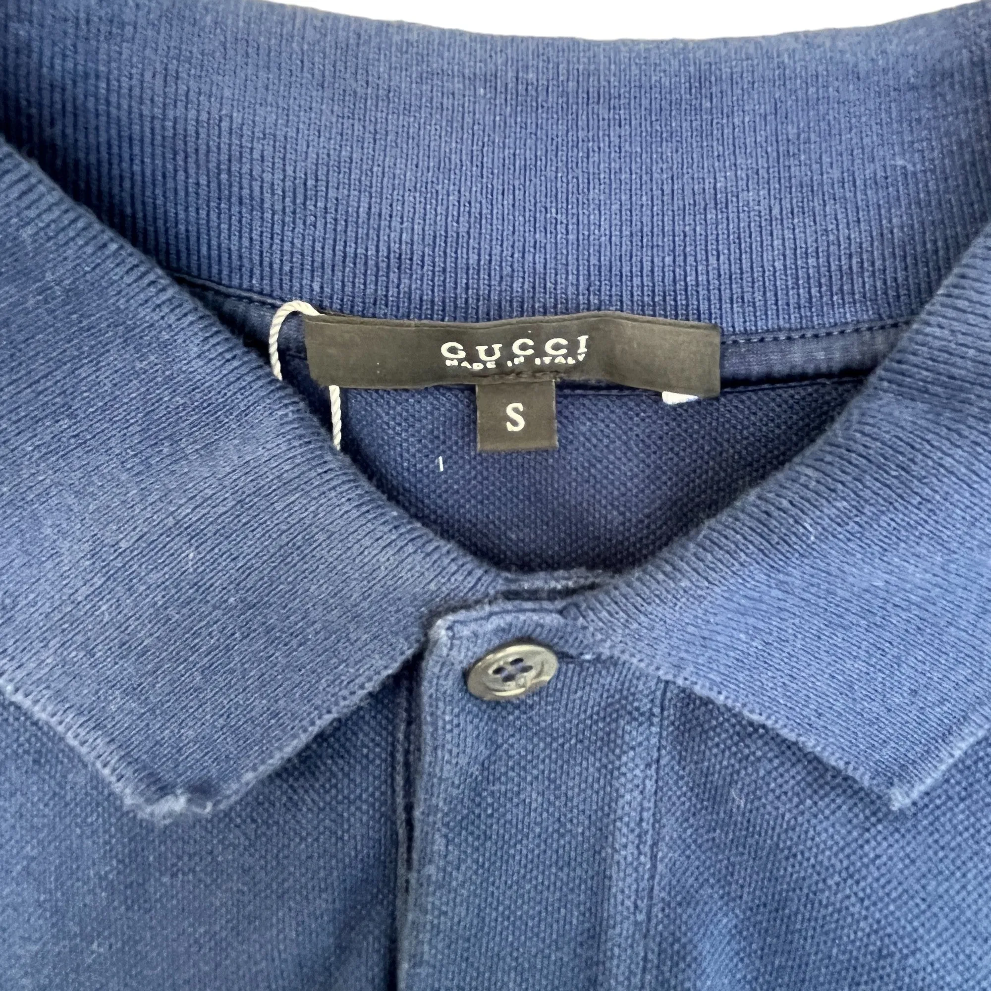 Men's Embroidered Logo Polo Shirt Navy Size S