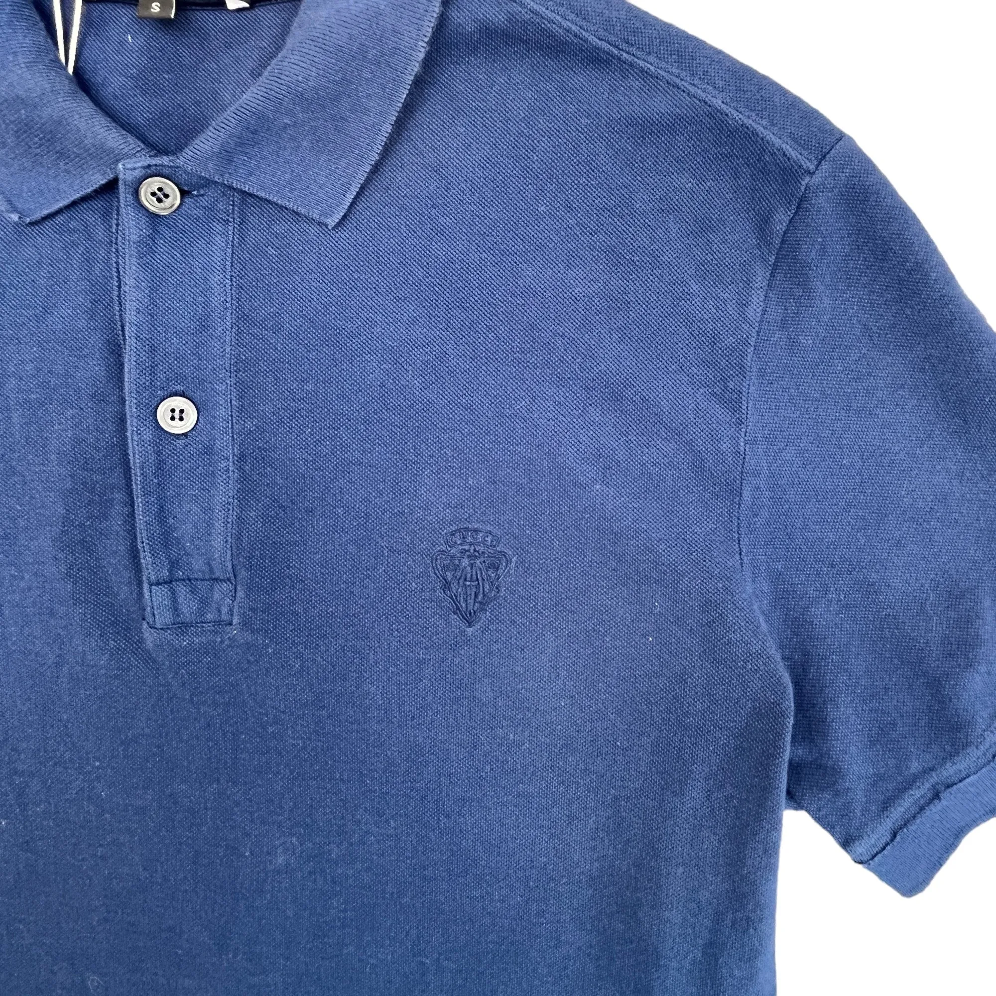 Men's Embroidered Logo Polo Shirt Navy Size S