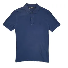 Men's Embroidered Logo Polo Shirt Navy Size S